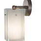 Meyda Lighting Quadrato 6" Brushed Nickel Wall Sconce With White Cylinder & Frosted Rainy Shade Glass