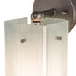 Meyda Lighting Quadrato 6" Brushed Nickel Wall Sconce With White Cylinder & Frosted Rainy Shade Glass