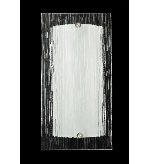 Meyda Lighting Quadrato 6" Nickel Wall Sconce With Clear Mist Shade Glass