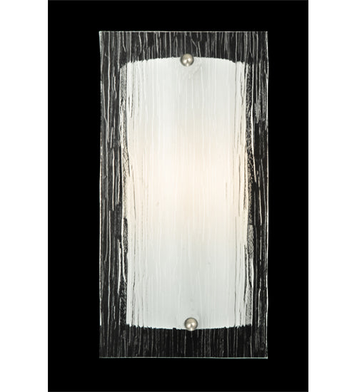 Meyda Lighting Quadrato 6" Nickel Wall Sconce With Clear Mist Shade Glass