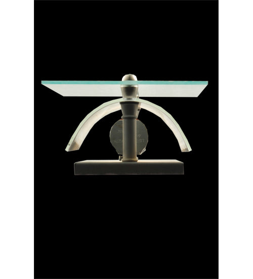 Meyda Lighting Quadrato 6" Nickel Wall Sconce With Clear Mist Shade Glass