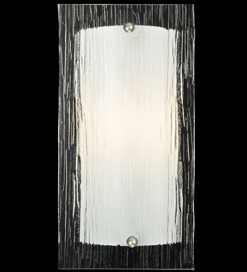 Meyda Lighting Quadrato 6" Nickel Wall Sconce With Clear Mist Shade Glass