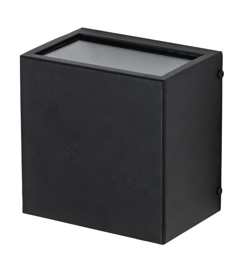 Meyda Lighting Quadrato 6" Textured Black Palazzo Wall Sconce With Clear Shade Glass