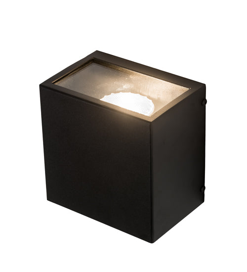 Meyda Lighting Quadrato 6" Textured Black Palazzo Wall Sconce With Clear Shade Glass