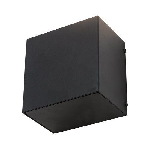 Meyda Lighting Quadrato 6" Textured Black Palazzo Wall Sconce With Clear Shade Glass