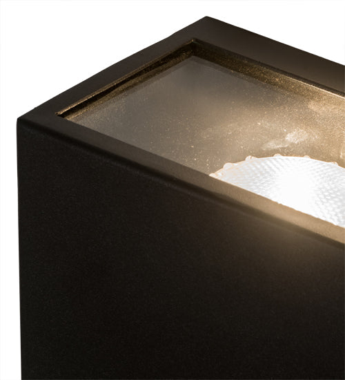 Meyda Lighting Quadrato 6" Textured Black Palazzo Wall Sconce With Clear Shade Glass