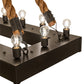 Meyda Lighting Quadrato 60" 16-Light Wrought Iron & Rope Alva Island Pendant Light
