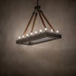 Meyda Lighting Quadrato 60" 16-Light Wrought Iron & Rope Alva Island Pendant Light