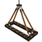 Meyda Lighting Quadrato 60" 16-Light Wrought Iron & Rope Alva Island Pendant Light