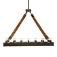 Meyda Lighting Quadrato 60" 16-Light Wrought Iron & Rope Alva Island Pendant Light