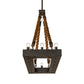 Meyda Lighting Quadrato 60" 16-Light Wrought Iron & Rope Alva Island Pendant Light