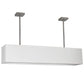 Meyda Lighting Quadrato 60" 2-Light Brushed Nickel Linear Island Pendant Light With Cream Textrene And Statuario Idalight Shade