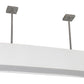 Meyda Lighting Quadrato 60" 2-Light Brushed Nickel Linear Island Pendant Light With Cream Textrene And Statuario Idalight Shade