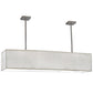 Meyda Lighting Quadrato 60" 2-Light Brushed Nickel Linear Island Pendant Light With Cream Textrene And Statuario Idalight Shade