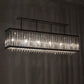 Meyda Lighting Quadrato 61" 6-Light Chrome Graz Island Pendant Light With Clear Crystal Shade