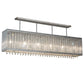 Meyda Lighting Quadrato 61" 6-Light Chrome Graz Island Pendant Light With Clear Crystal Shade