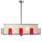 Meyda Lighting Quadrato 68" 12-Light Extreme Chrome Escalade Fabric Pendant Light With Pearl Textrene & Statuario Idalight Shade