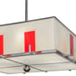 Meyda Lighting Quadrato 68" 12-Light Extreme Chrome Escalade Fabric Pendant Light With Pearl Textrene & Statuario Idalight Shade