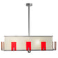 Meyda Lighting Quadrato 68" 12-Light Extreme Chrome Escalade Pendant Light With Pearl Textrene And Statuario Idalight Shade
