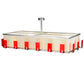 Meyda Lighting Quadrato 72" 12-Light Extreme Chrome Escalade Fabric Island Pendant Light With Pearl Textrene & Statuario Idalight Shade