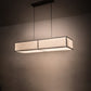 Meyda Lighting Quadrato 72" 6-Light Nickel Island Pendant Light With Off White Textrene & Stataurio Idalight Shade