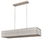 Meyda Lighting Quadrato 72" 6-Light Nickel Island Pendant Light With Off White Textrene & Stataurio Idalight Shade