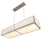 Meyda Lighting Quadrato 72" 6-Light Nickel Island Pendant Light With Off White Textrene & Stataurio Idalight Shade