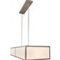 Meyda Lighting Quadrato 72" 6-Light Nickel Island Pendant Light With Off White Textrene & Stataurio Idalight Shade
