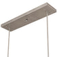 Meyda Lighting Quadrato 72" 6-Light Nickel Island Pendant Light With Off White Textrene & Stataurio Idalight Shade