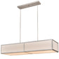 Meyda Lighting Quadrato 72" 6-Light Nickel Island Pendant Light With Off White Textrene & Stataurio Idalight Shade
