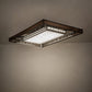 Meyda Lighting Quadrato 72" LED Nickel & Timeless Bronze Semi-flush Mount Light With White Stone Idalight & Brown Organza Shade