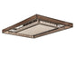Meyda Lighting Quadrato 72" LED Nickel & Timeless Bronze Semi-flush Mount Light With White Stone Idalight & Brown Organza Shade