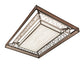Meyda Lighting Quadrato 72" LED Nickel & Timeless Bronze Semi-flush Mount Light With White Stone Idalight & Brown Organza Shade