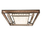 Meyda Lighting Quadrato 72" LED Nickel & Timeless Bronze Semi-flush Mount Light With White Stone Idalight & Brown Organza Shade