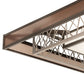 Meyda Lighting Quadrato 72" LED Nickel & Timeless Bronze Semi-flush Mount Light With White Stone Idalight & Brown Organza Shade