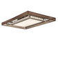 Meyda Lighting Quadrato 72" LED Nickel & Timeless Bronze Semi-flush Mount Light With White Stone Idalight & Brown Organza Shade
