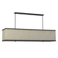 Meyda Lighting Quadrato 75" 5-Light Timeless Bronze Island Pendant Light With White Linen Textrene And Statuario Idalight Shade