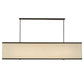 Meyda Lighting Quadrato 75" 5-Light Timeless Bronze Island Pendant Light With White Linen Textrene And Statuario Idalight Shade