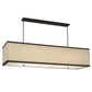 Meyda Lighting Quadrato 75" 5-Light Timeless Bronze Island Pendant Light With White Linen Textrene And Statuario Idalight Shade