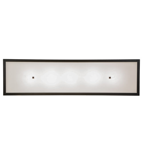 Meyda Lighting Quadrato 75" 5-Light Timeless Bronze Island Pendant Light With White Linen Textrene And Statuario Idalight Shade