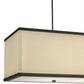 Meyda Lighting Quadrato 75" 5-Light Timeless Bronze Island Pendant Light With White Linen Textrene And Statuario Idalight Shade