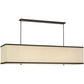Meyda Lighting Quadrato 75" 5-Light Timeless Bronze Island Pendant Light With White Linen Textrene And Statuario Idalight Shade