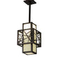 Meyda Lighting Quadrato 7"Sq Dark Bronze Rich Umador Pendant Light With Creme Carrara Idalight Shade