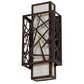 Meyda Lighting Quadrato 8" LED Dark Bronze & White Rich Umador Wall Sconce With Creme Carrara Idalight Shade