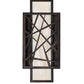 Meyda Lighting Quadrato 8" LED Dark Bronze & White Rich Umador Wall Sconce With Creme Carrara Idalight Shade