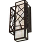 Meyda Lighting Quadrato 8" LED Dark Bronze & White Rich Umador Wall Sconce With Creme Carrara Idalight Shade