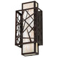 Meyda Lighting Quadrato 8" LED Dark Bronze & White Rich Umador Wall Sconce With Creme Carrara Idalight Shade