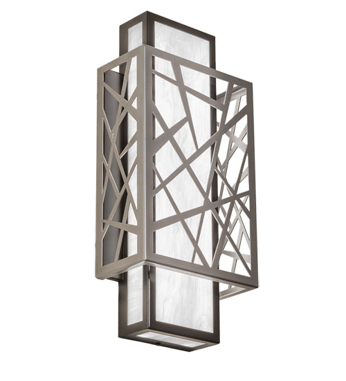 Meyda Lighting Quadrato 8" Nickel & Timeless Bronze Rich Umador Wall Sconce With Whitestone Idalight Shade