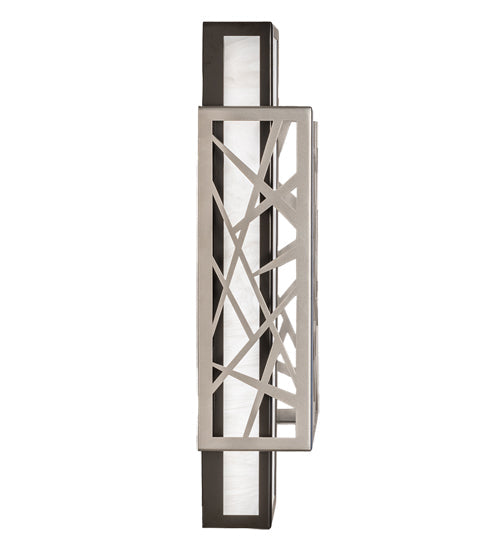 Meyda Lighting Quadrato 8" Nickel & Timeless Bronze Rich Umador Wall Sconce With Whitestone Idalight Shade