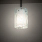 Meyda Lighting Quadrato 8" Solar Black Mini Pendant Light With White Baroque & Statuario Idalight Shade